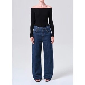 AGOLDE Low Curve Jean Size 24 Deep Indigo Wide Leg Relaxed Fit
